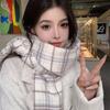 Literary Plaid Scarf Women's Autumn and Winter Imitation Cashmere Korean Version Versatile Student Scarf Ins Trend Warm Shawl