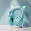 Cuffie wireless sfumate RGB auricolari Bluetooth con orecchie di gatto carine con microfono, auricolari stereo per musica e giochi, regali per bambini