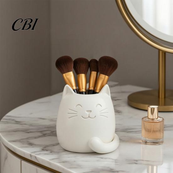 Katten Cartoon Ontwerp Bureau Organizer Pennenhouder, Vorm Organizer, Glad Oppervlak Decoratieve Milieuvriendelijke Container Schrijfgerei Houder voor Potloden Gelpennen