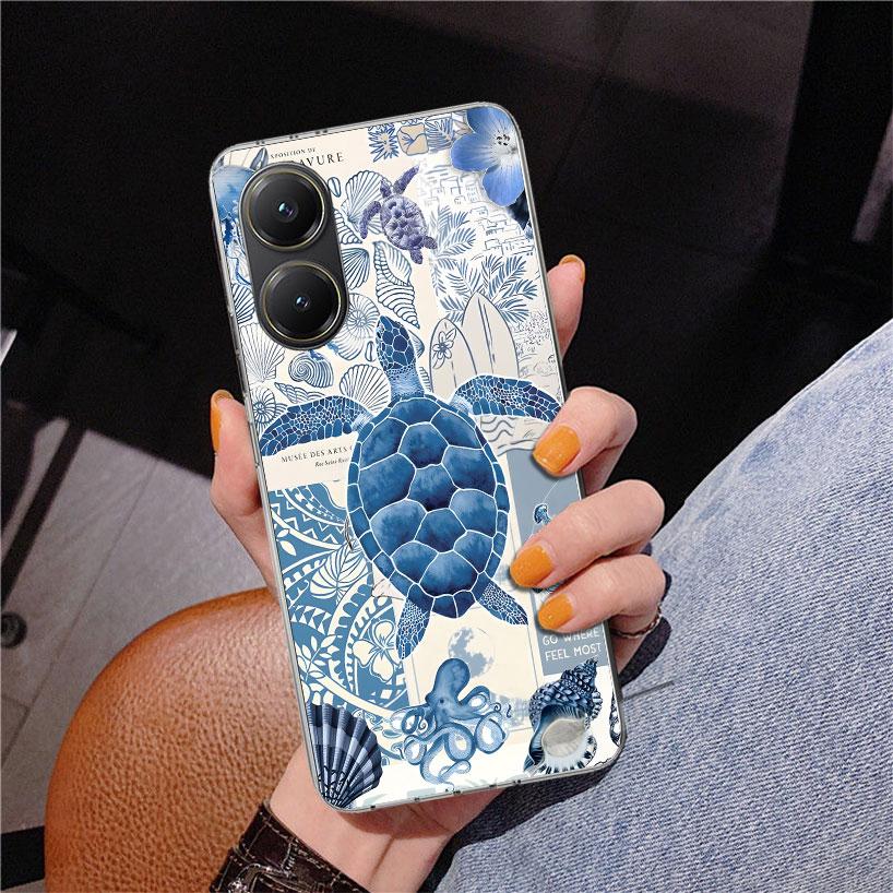 Ocean Starfish Sea Turtle Shark Phnoe Case for Xiaomi Poco X5 X6 X7 Pro X4 Gt F7 Ultra M8 M7 Redmi 15C 15 13C 13 12C 12 Unique C