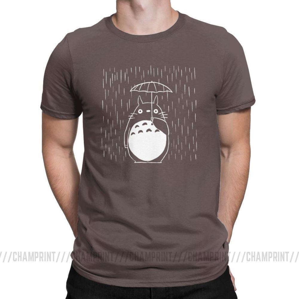 Rainy Day Men S T Shirt Japan Anime My Neighbour Totoro Funny Tees Short Sleeve Round