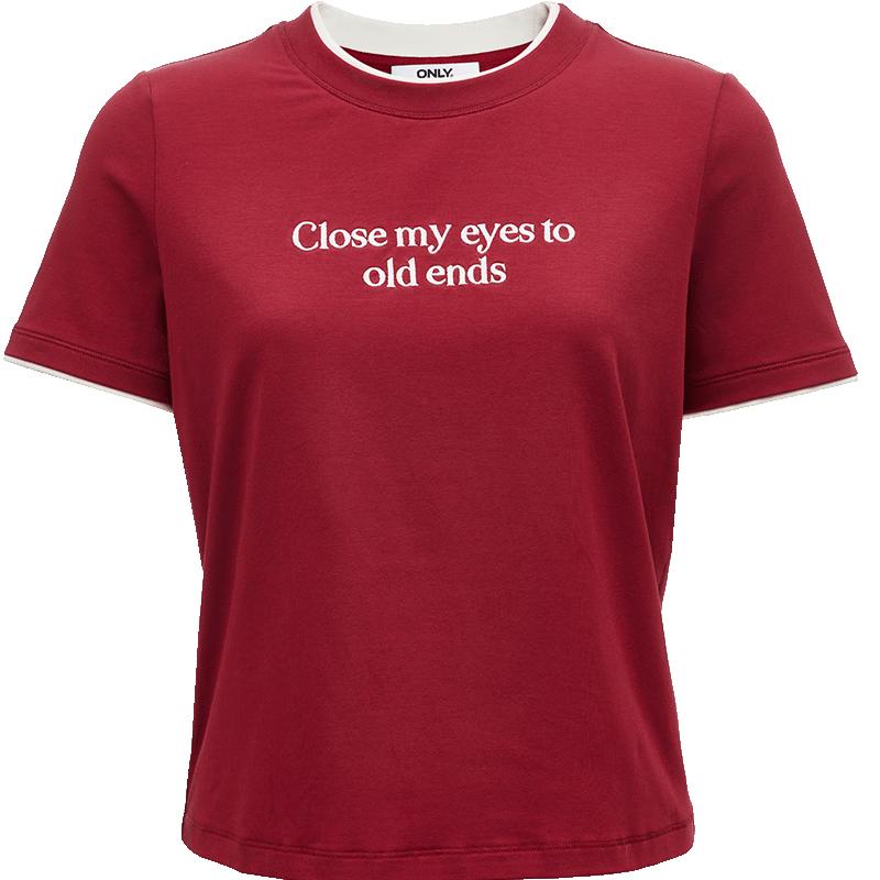 ONLY Women s Letter Print Round Neck T-Shirt XS