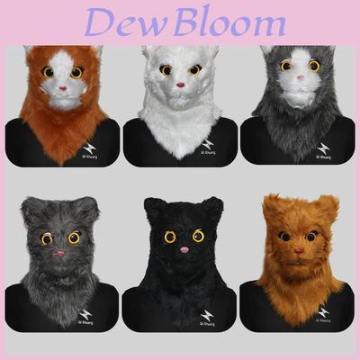 Adorable Open Mouth Cat Head Mask For Halloween Parties And Costume Events