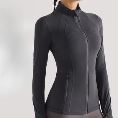 Γυναικείο Αθλητικό Μπουφάν Όρθιος Γιακάς Φερμουάρ Τρέξιμο Στενό Ρούχα Γιόγκα