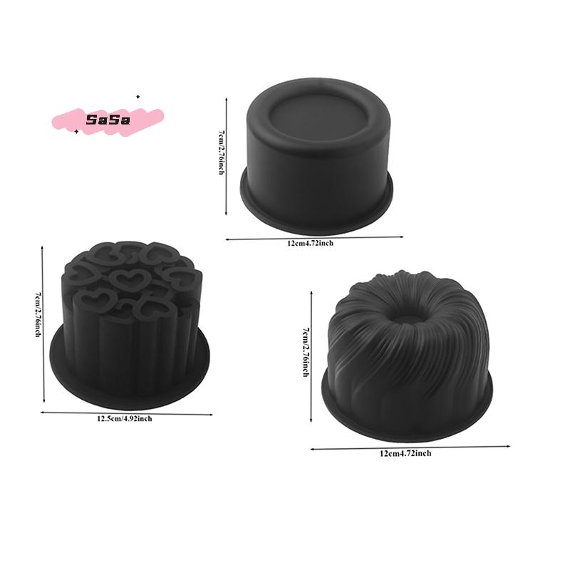 4 Zoll runde Silikon-Kuchenform Drehbar Herz Blumenkorb Spiraltextur Design Französische Mousse-Kuchenform Küchenbackform