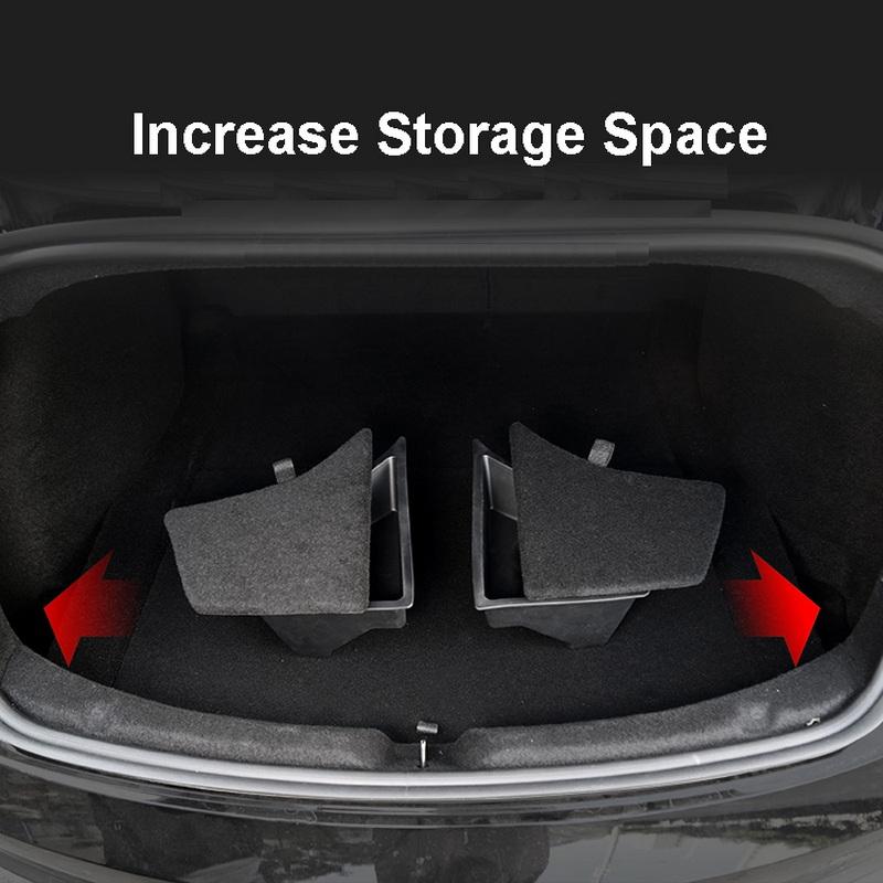 Rear Trunk Side Storage Box For Tesla Model 3 Highland 2024-2026 Left Right Bins with Cover Waterproof Mats Tail Boot Organizer