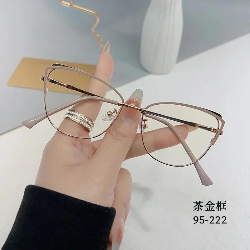 New Fashion Anti Blue Light Blocking Glasses Women Men Retro Cat Eye Frame Reading Computer Clear Lens Simple Female Eyeglasses