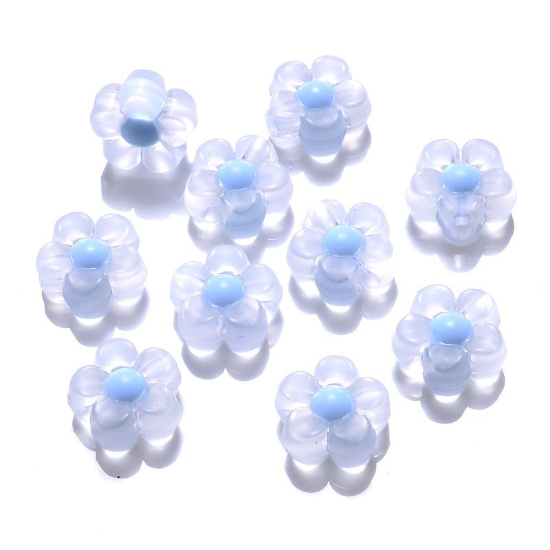 100pcs 12mm Sunflower Acrylic Beads Matte Transparent Mixed Color Spacer Loose Beads DIY Bracelets Necklace Jewelry Accessories