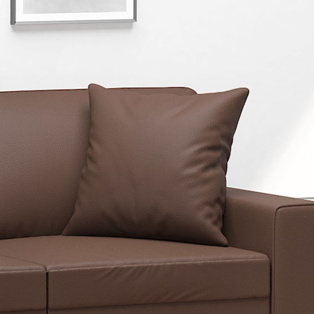 Decorative Cushions 2 pcs Brown 40x40 cm Faux Leather