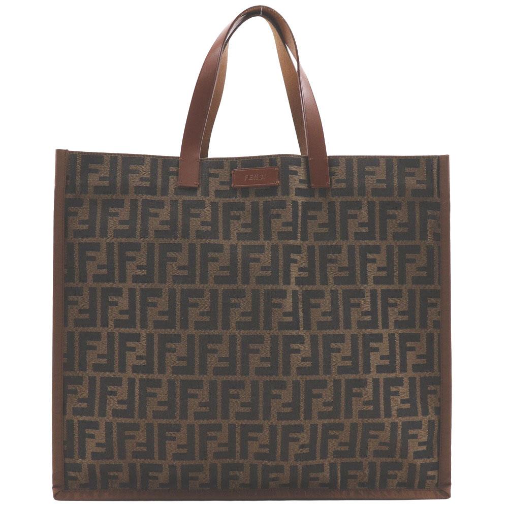 

FENDI Zucca Handbag 8BH235-GKF Tote Bag Brown Nylon canvas unisex Used