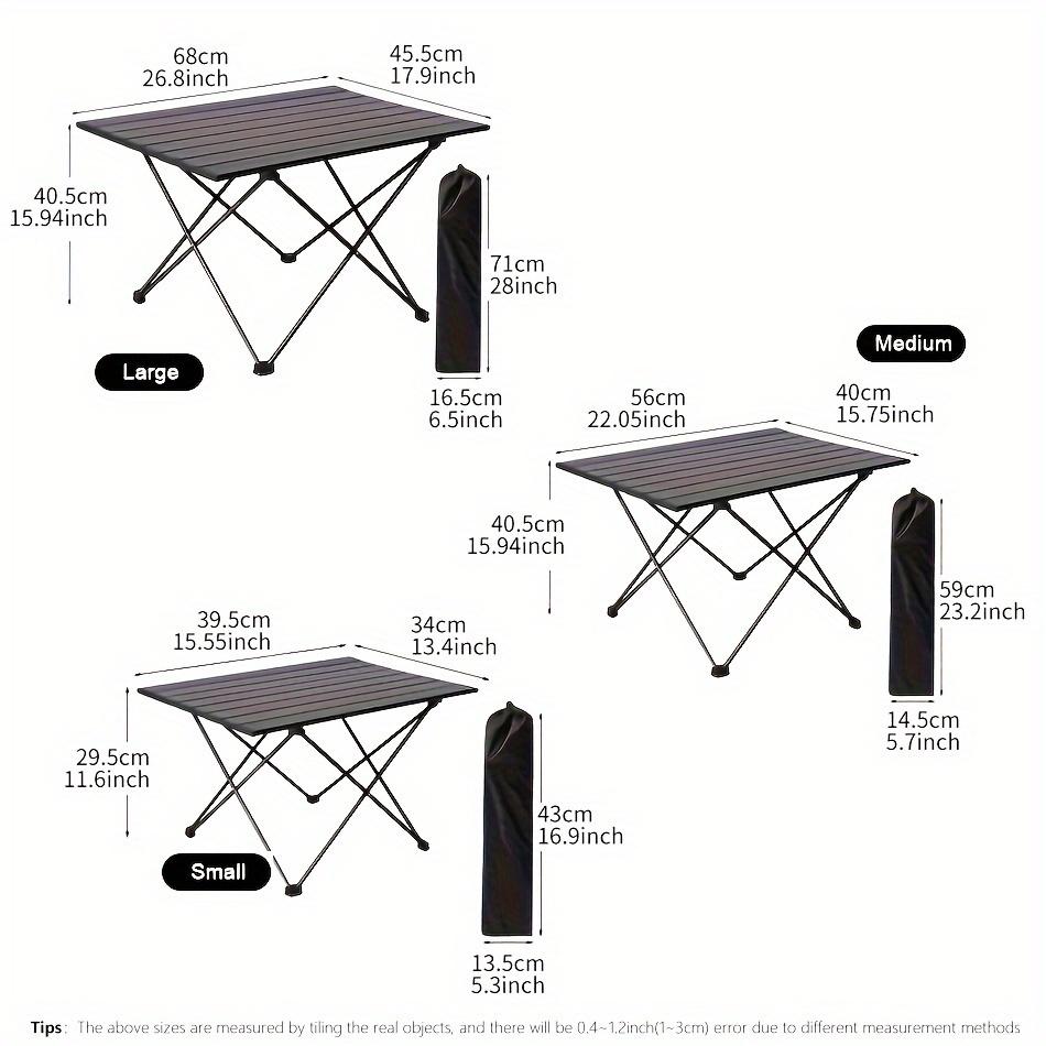 Folding Table, Indoor Outdoor Heavy Duty Portable Folding Square Aluminum Dining Table With Storage Bag For Picnic, Camping