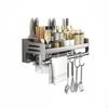Multifunctional Spice and Utensil Holder Drill Installation WallMounted Utility Rack Space Saving