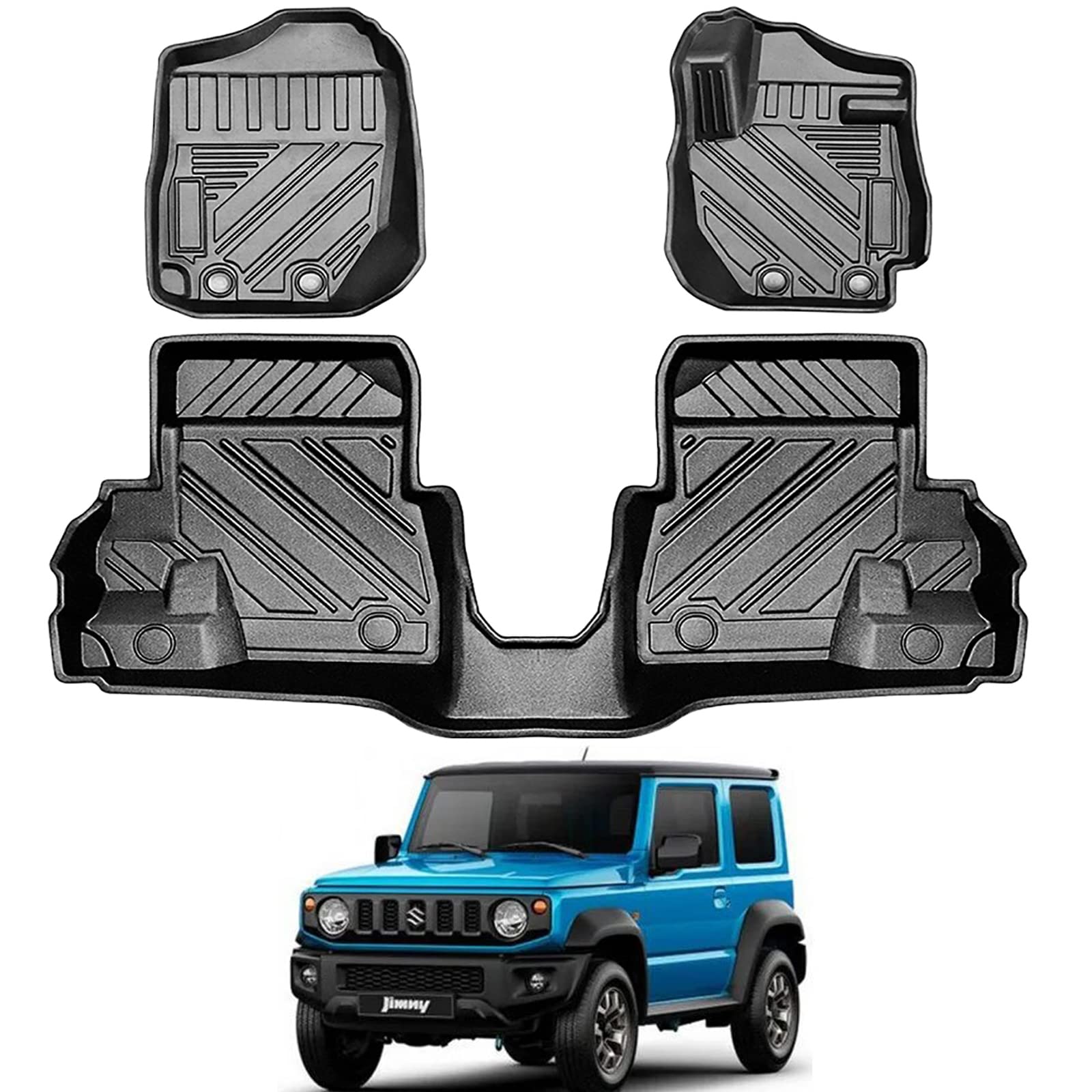 

Suzuki Jimny JB64 JB74 3D Коврики для пола Jimny 3D Коврики для пола для автоматической коробки передач Материал TPE Заказные детали Водонепроницаемые Устойчивые к пятнам Специально чёрный
