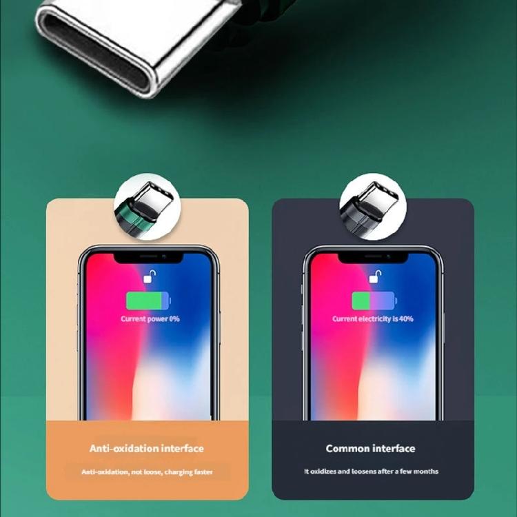 Reinforced Braided USB C Data Cable Equipped With Lighting Function And Auto Stop Charging When Full
