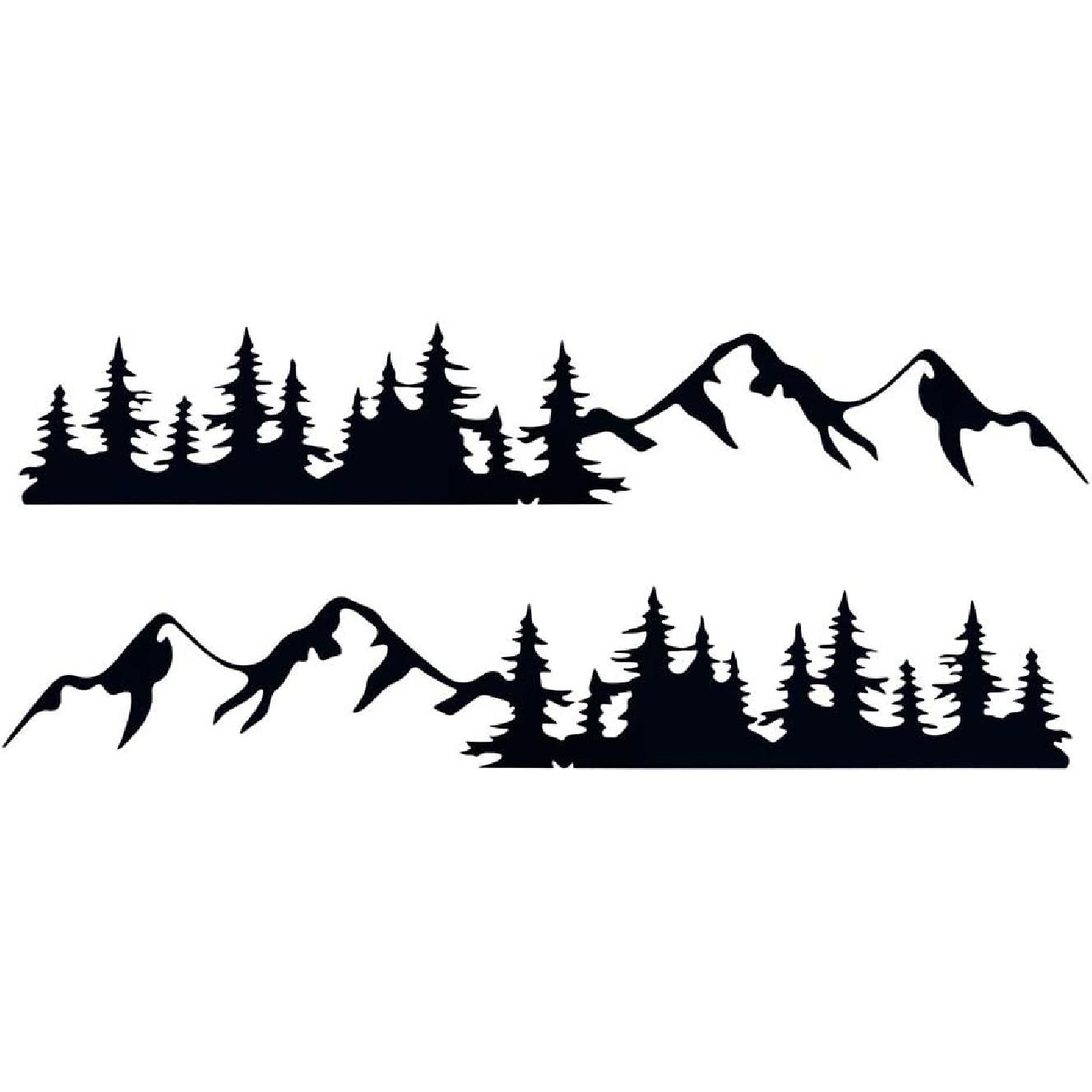 AuMoHall Forest and Mountain Scenery Graphics Car Auto Body Side Stickers Universal Self-Adhesive Vinyl Stickers for Car Vehicle Exterior Decoration чёрный