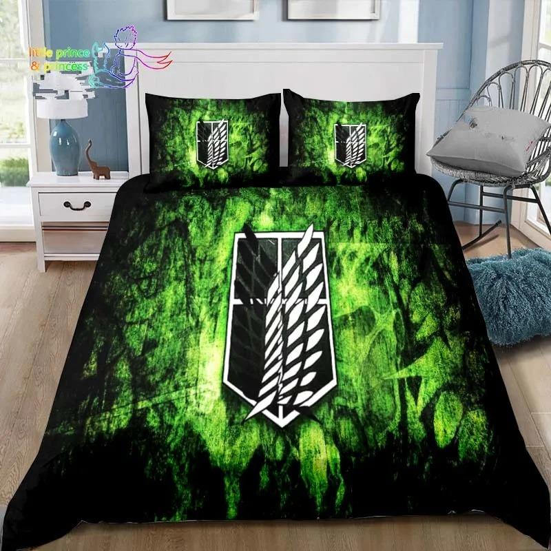 Anime Attack On Titan 3D Print Bedding Set Single Twin Full Queen King Size Bed Set Adult Kid Bedroom Bedding Gift