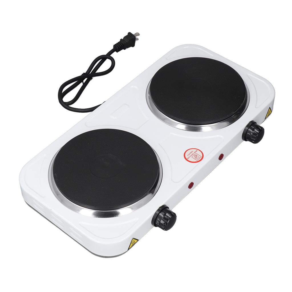 Electric Hot Plate 2000W Double Cooker Plate Countertop Electric Heater for Frying Boiling US Plug 1