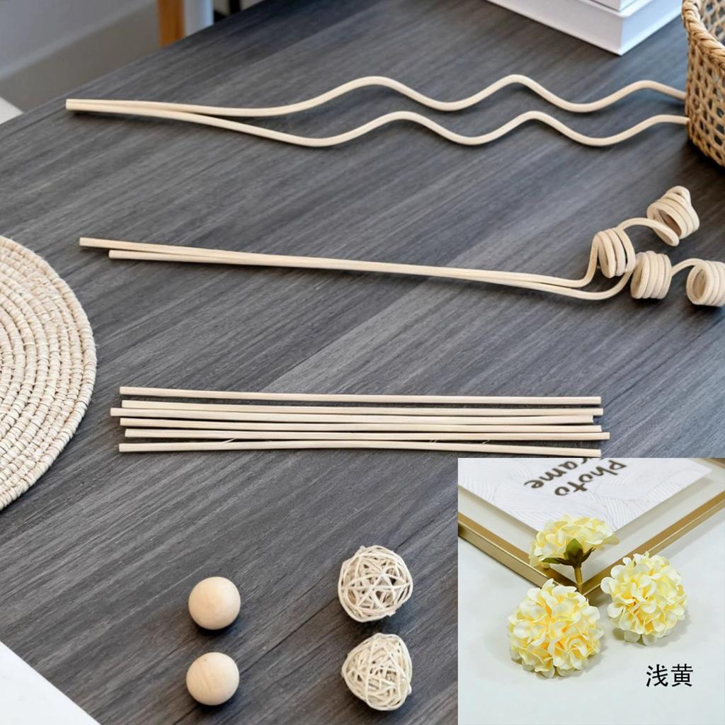 NEW 11Pcs Hydrangea Flower Rattan Sticks Champagne/Pink - Flameless Fragrance Diffuser for DIY Home Decor & Ornaments