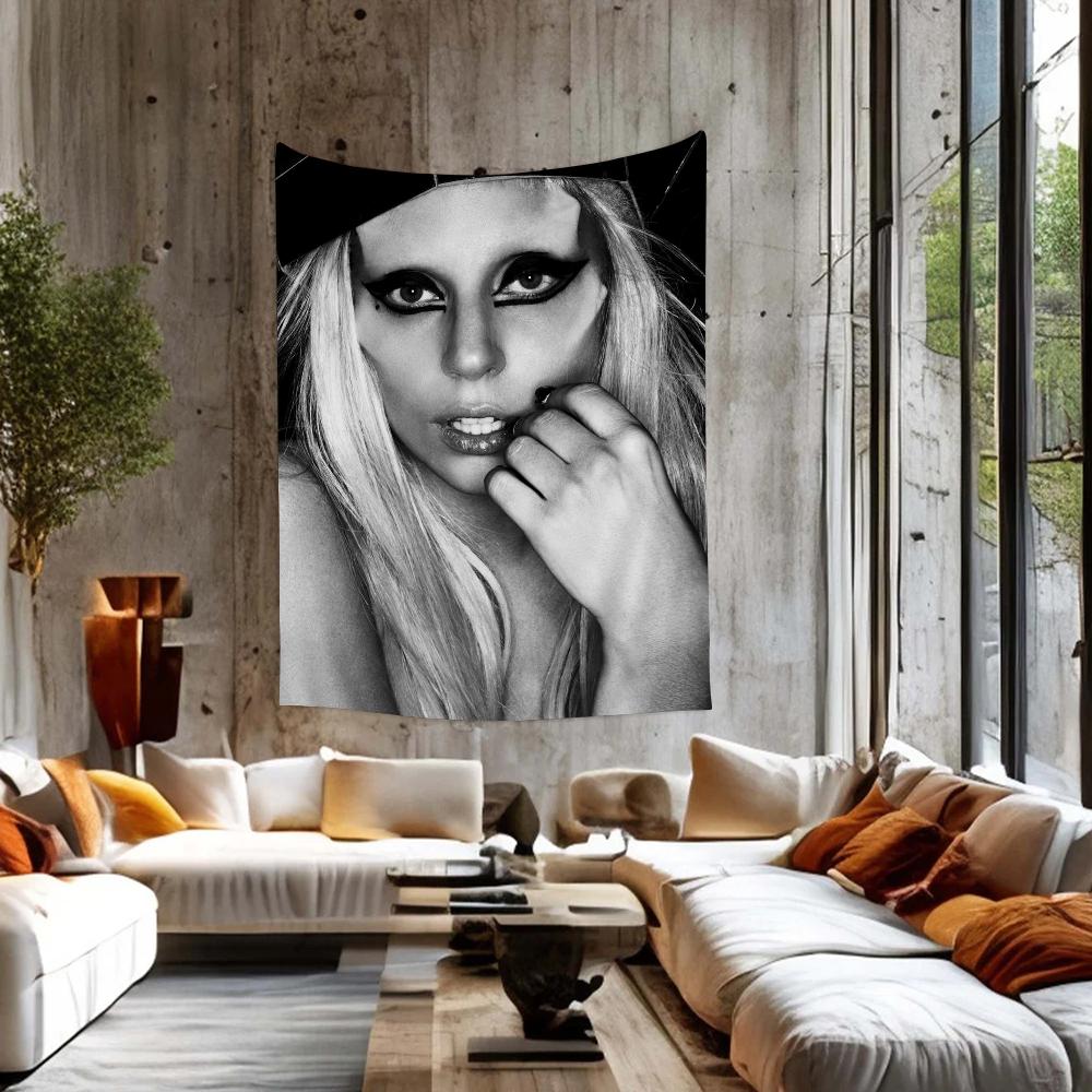 Lady Gaga Cantante Arazzo Colorato da Appendere alla Parete Arazzi Murali Bohemien Decorazione Artistica Murale Mandala