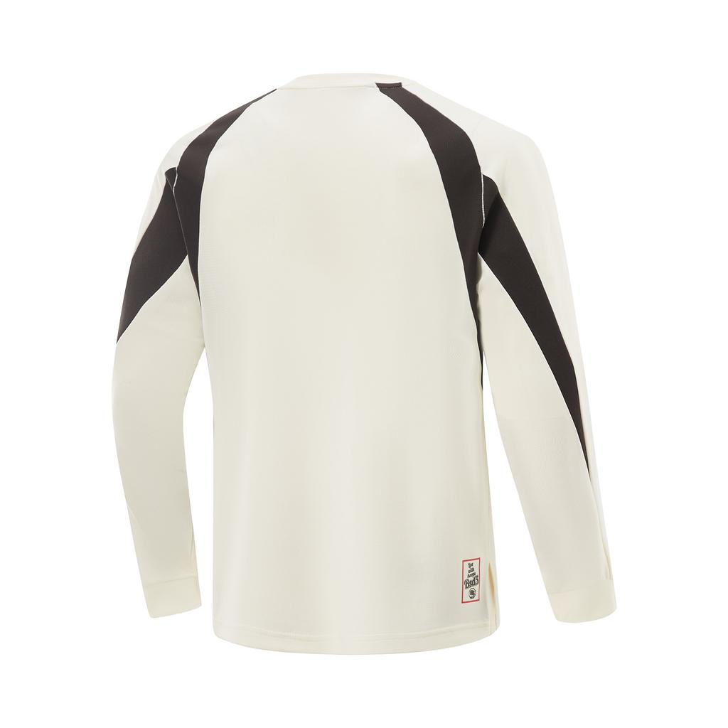 Li-Ning Badfive Series Sports Quick-Dry Versatile Round Neck Long Sleeve T-Shirt Men Tops Off-White ATLV083-3