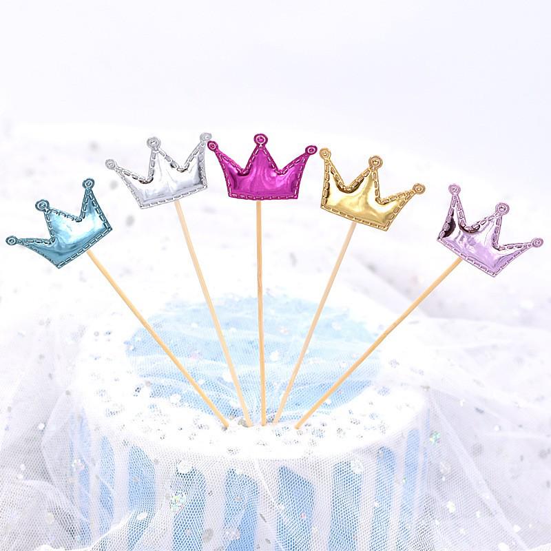 Peach Heart, Star, Snowflake, and Crown Cake Decoration Toppers for Birthdays
