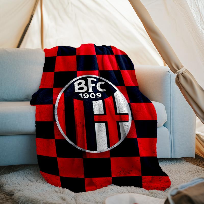 1 Stück AC Mailand Fußballverein Aufdruck Weiche Flanelldecke Überwurf für Schlafzimmer Wohnzimmer Sofa Camping Reise Fan Geschenke Weihnachtsgeschenke