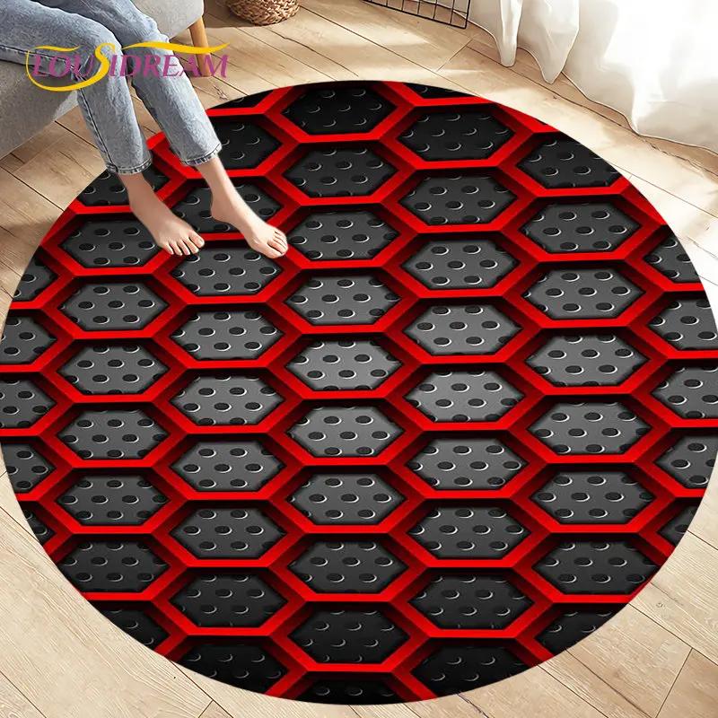 Tappeto per area illusione visiva geometrica astratta 3D Tappeto grande, rotondo per soggiorno, camera da letto, divano, decorazione, tappetino antiscivolo