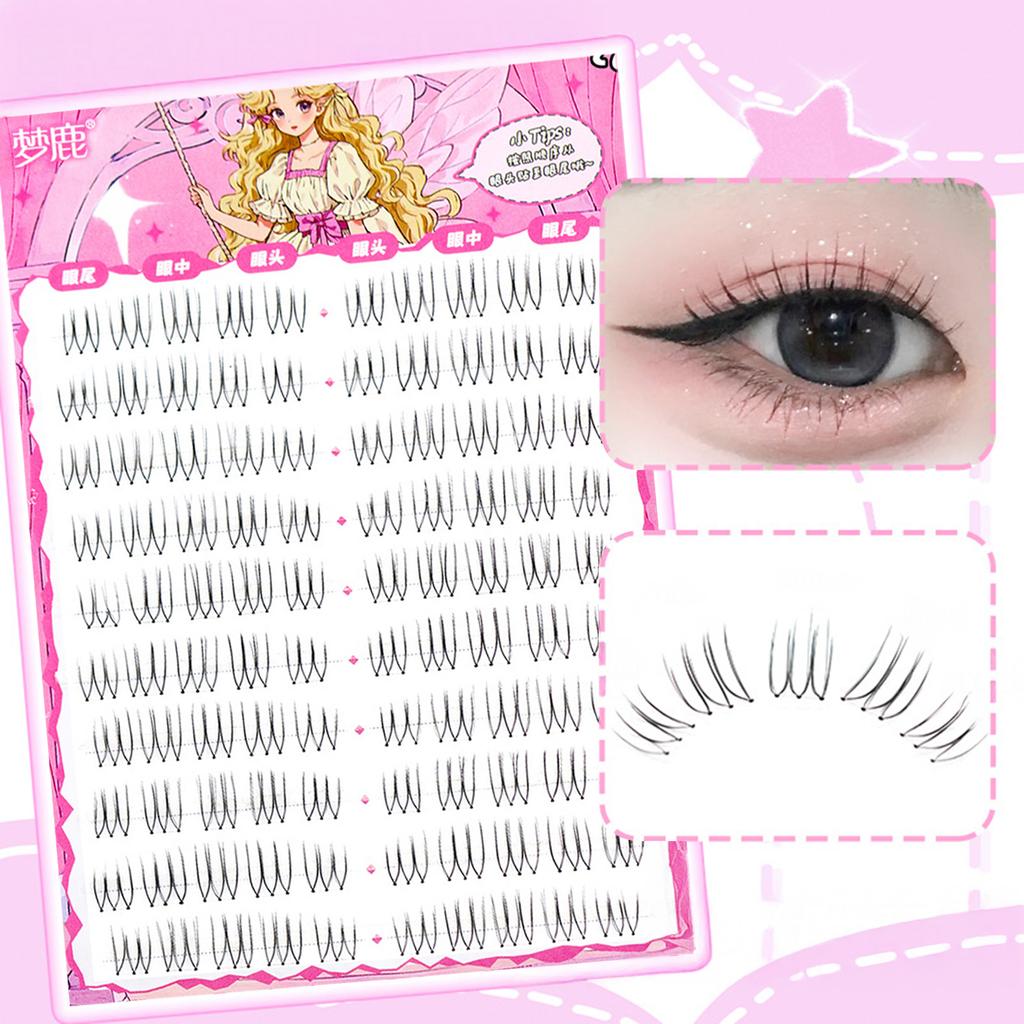 10Rows Korean U Shape False Eyelashes Natural Looking Single Cluster Lashes Wispy Extension for Women Girls Party Daily Makeup