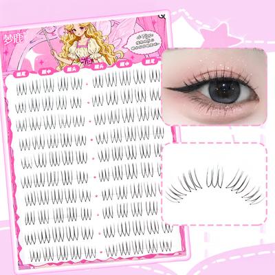 10 Filas Pestañas Postizas Coreanas Forma U Aspecto Natural Pestañas Individuales en Racimo Extensiones Puntiagudas para Mujeres Niñas Fiesta Maquillaje Diario