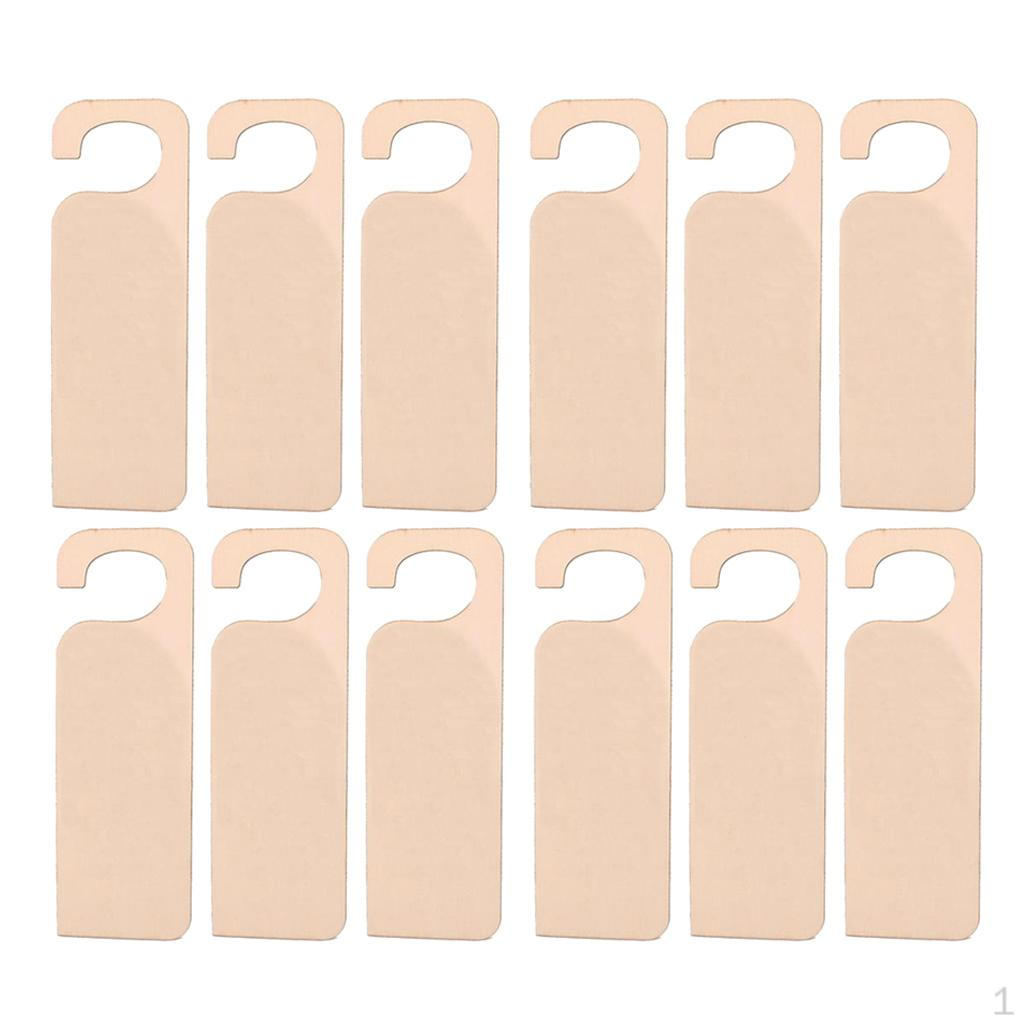 

12x Неокрашенная деревянная дверная табличка DIY Подвесные предупреждающие поделочные вешалки