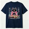 Sushi Loving Cat Graphic Tee Japanese Style Black Kitten Kawaii Food Lover Gift Unisex Unisex Fashion Top Cotton Shortsleeve