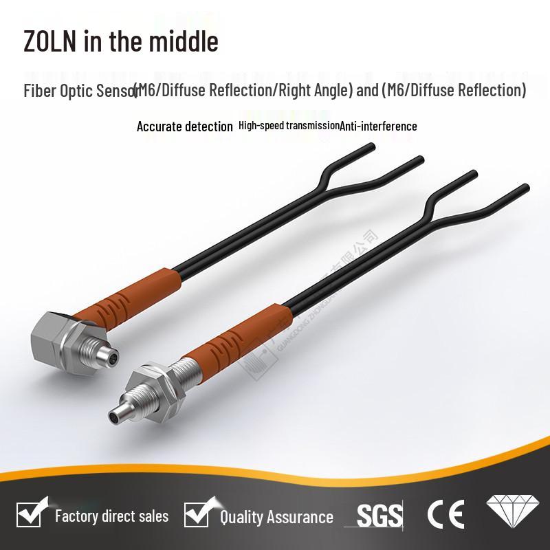 Fiber Optic Sensor Set: M3M4M6 with Amplifier, M310 Diffuse Reflection Cable, D610 Through-Beam Probe