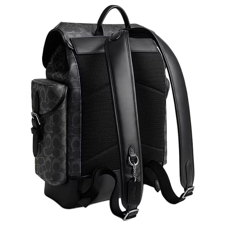 Coach Hitch 31 Letter Logo Coated Canvas Backpack Large Men backpack Black CV983-OY2