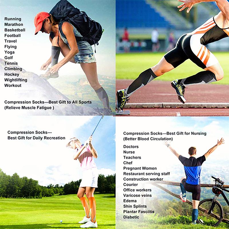 Running Compression Socks Stockings Men Women Sports Socks Size L / XL Nylon 1pc