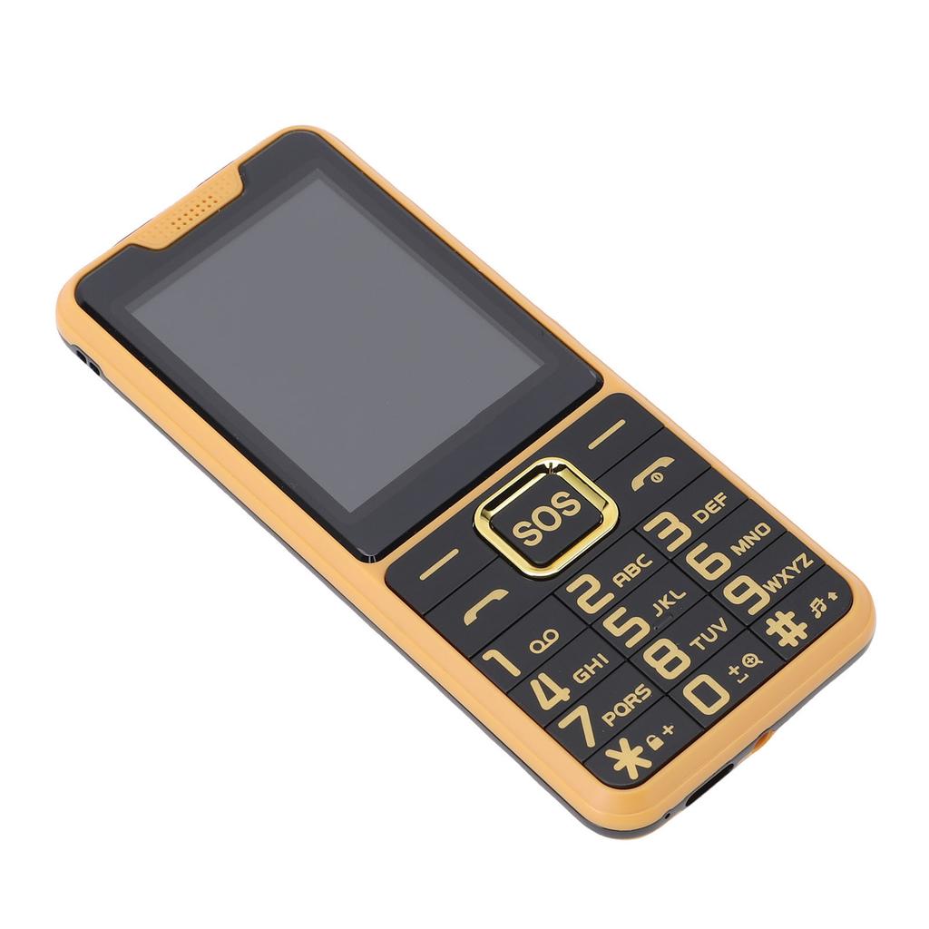 Big Key Phone Ultra Thin 2.6in 2 Flashlight BT 0.3MP Camera Voice Announcement Cell Phone 2G Gold