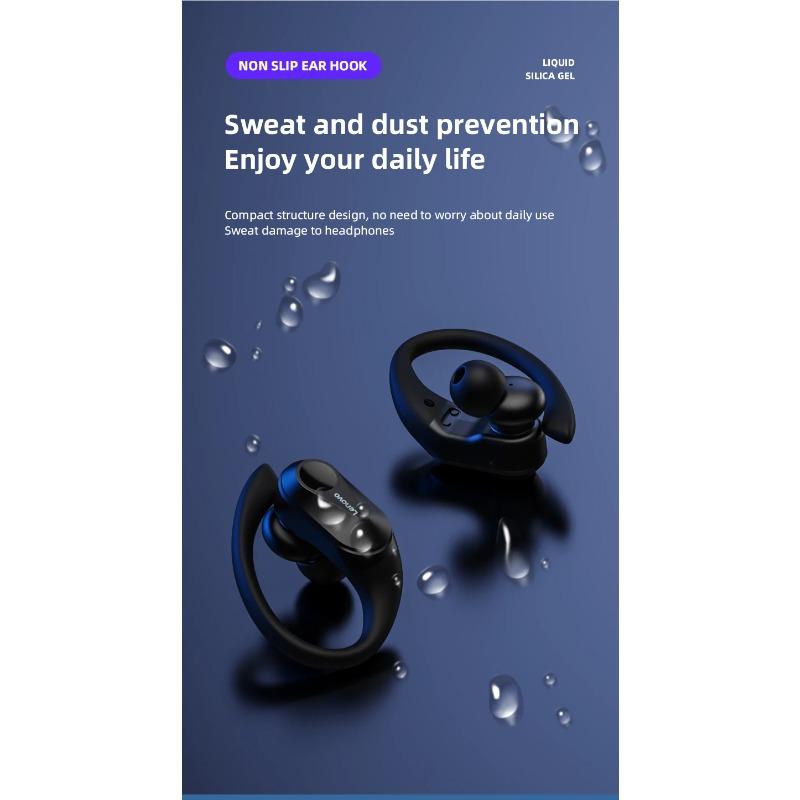 Lenovo LP75 Wireless Headphones TWS Bluetooth 5.3 Hifi Stereo Noise Reduction Earphones Gaming Sports Ear Hook with Mic Earbuds
