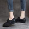 Spring New Style Retro Cowhide Lace-up Low-heeled Soft-soled Flat-soled Single Shoes
