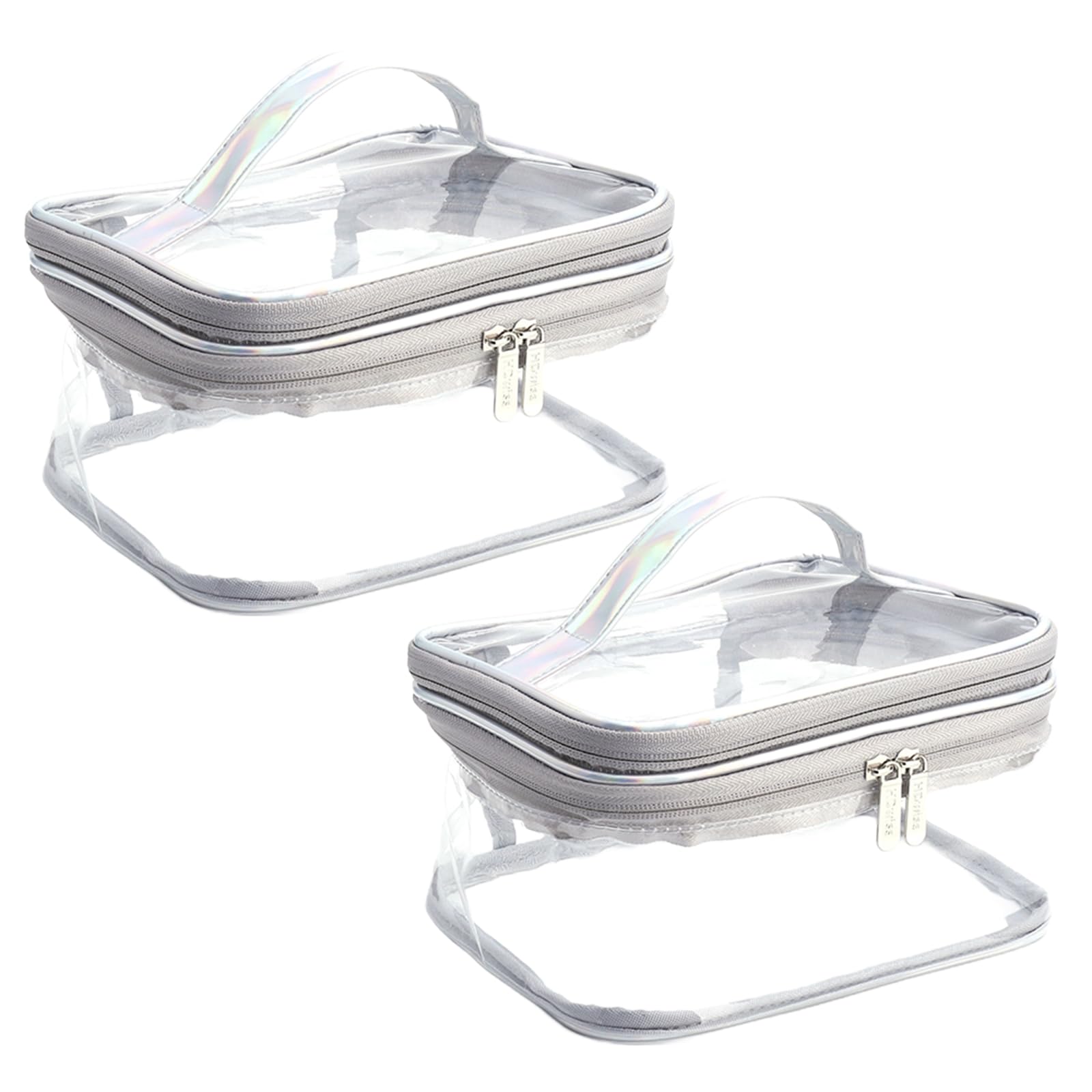 

Косметичка Siomlana Прозрачная Большая Дорожная Широкая Портативная Набор из 2 штук, ПВХ, Вместимость, Водонепроницаемая, Для хранения, 2-слойные разделители, 180 градусов