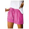 Women's Solid Shorts, Drawstring Belt Pocket Design,Lightweight Gym Shorts For Women, Comfortable Shorts For Women