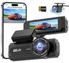 CHORTAU New Edition Dash Cam with Front and Rear 4K UHD 8MP 1080P Full HD 5G 64GB Card Large Aperture Large IPS LCD LED Traffic Light Energy Automatic