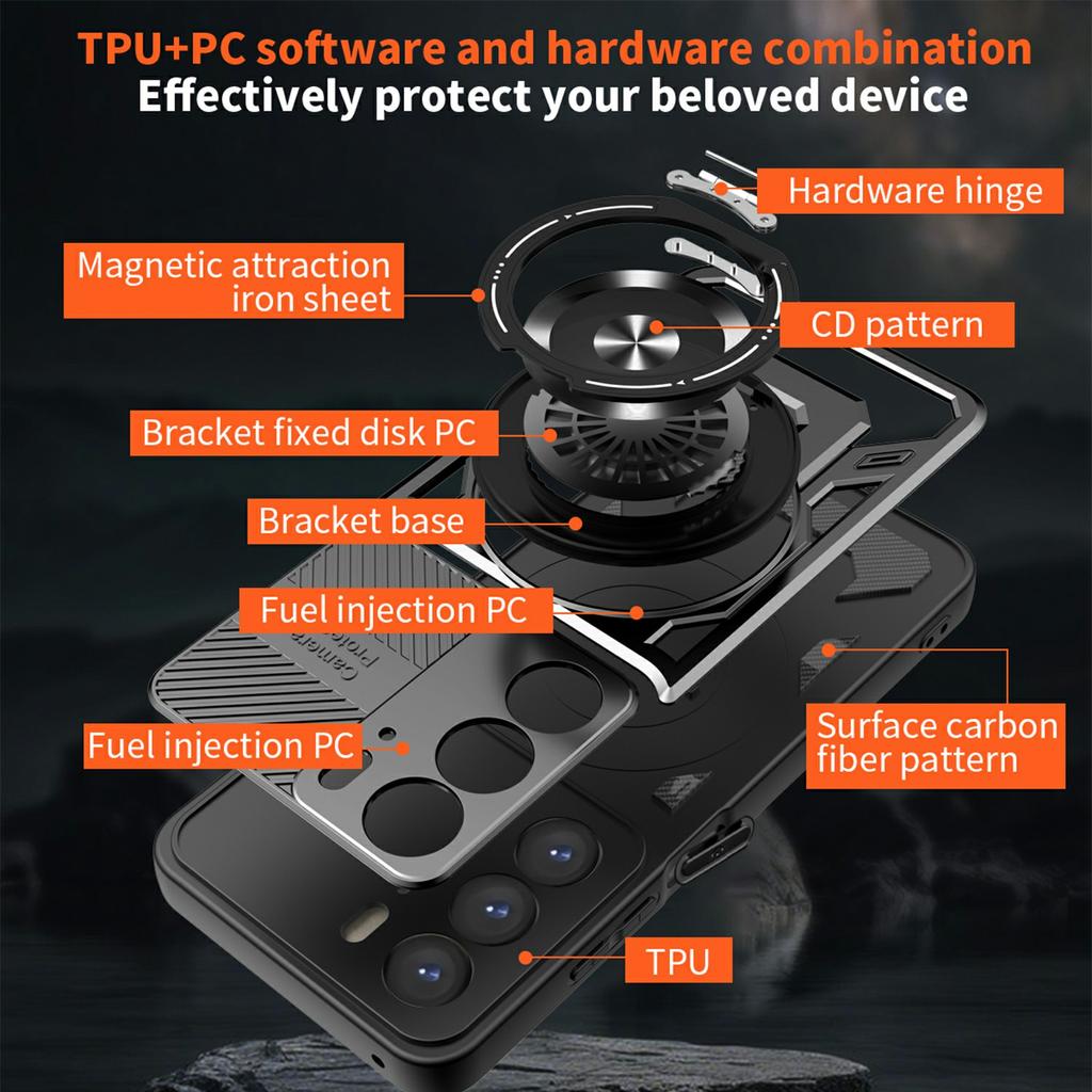 For Realme C75 4G/14x 5G/V60 Pro 5G/P3x 5G Magnetic Case Rotating Kickstand TPU + PC Phone Cover