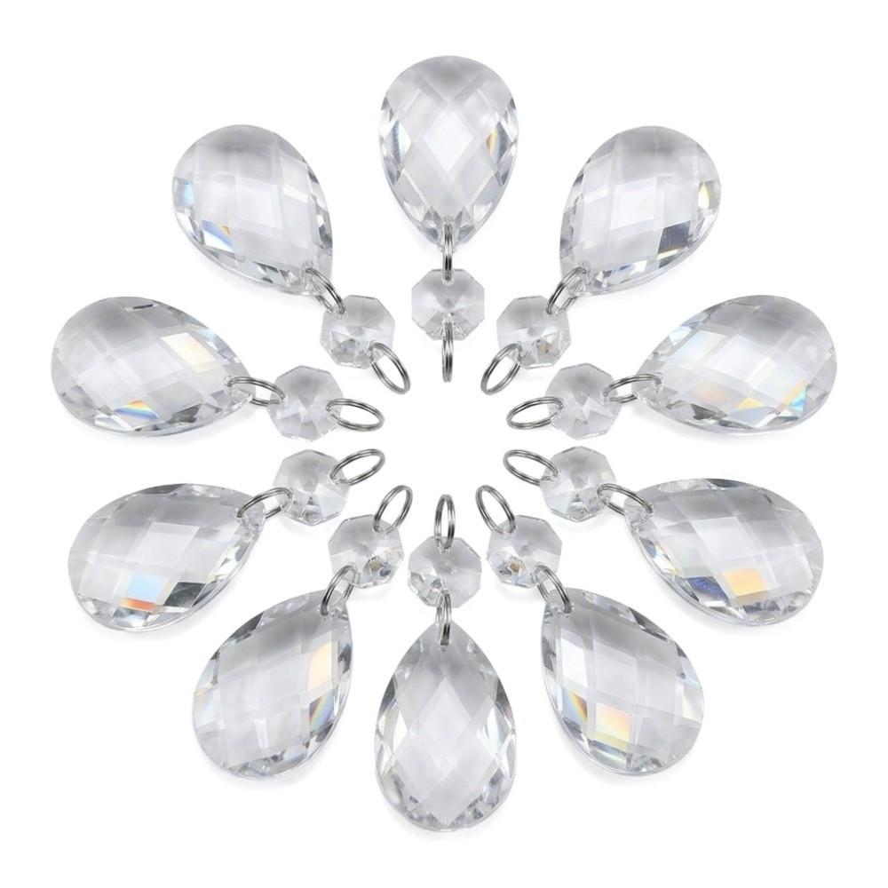 10PCS Water Drop Chandelier Pendant Light Teardrop Beads Hanging Beads Beautiful Prism  Hanging