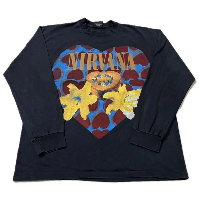 

Vintage NIRVANA Heart Shaped Box XL Long Sleeve Single Stitch Shirt 90s REPRINT S