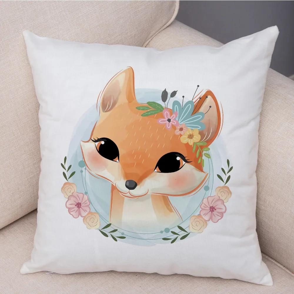 Super Soft Plush Cute Cartoon Giraffe Eleghant Lion Pillow Case Nordic Kids Room Decor Lovely Animal Cushion Cover for Sofa Home