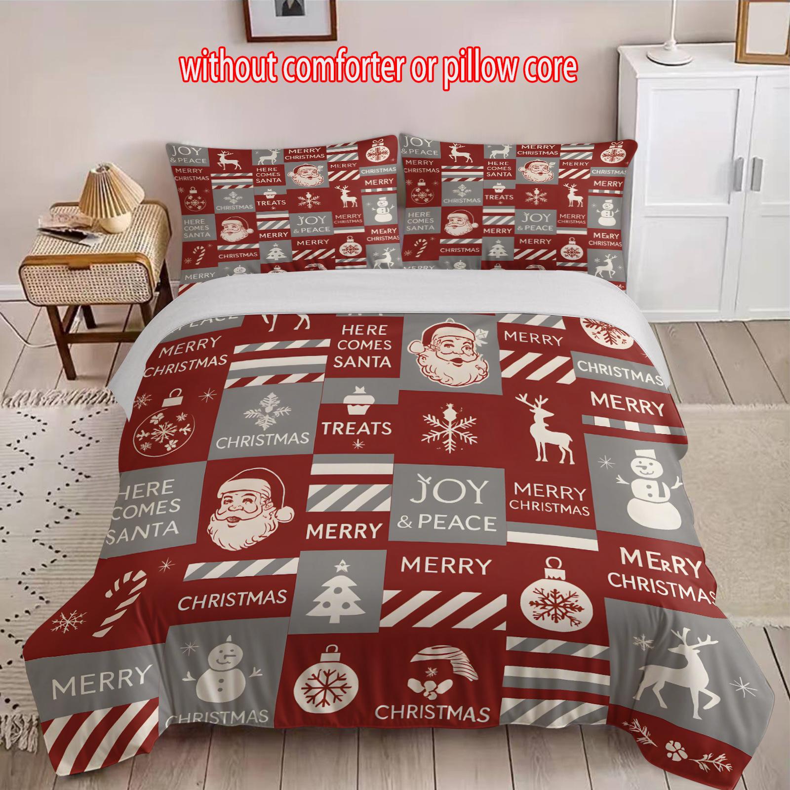 

Christmas Gift Three-Piece 3D Digital Printing Quilt Set cover 90 * 200 + and 50 * 75 * 1