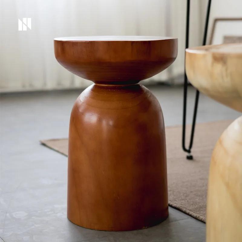 Moderner minimalistischer Vollholz Pier Baumstumpf Hocker Designer Kreativer runder Hocker Ferienwohnung Dekoration Baumstumpf Hocker