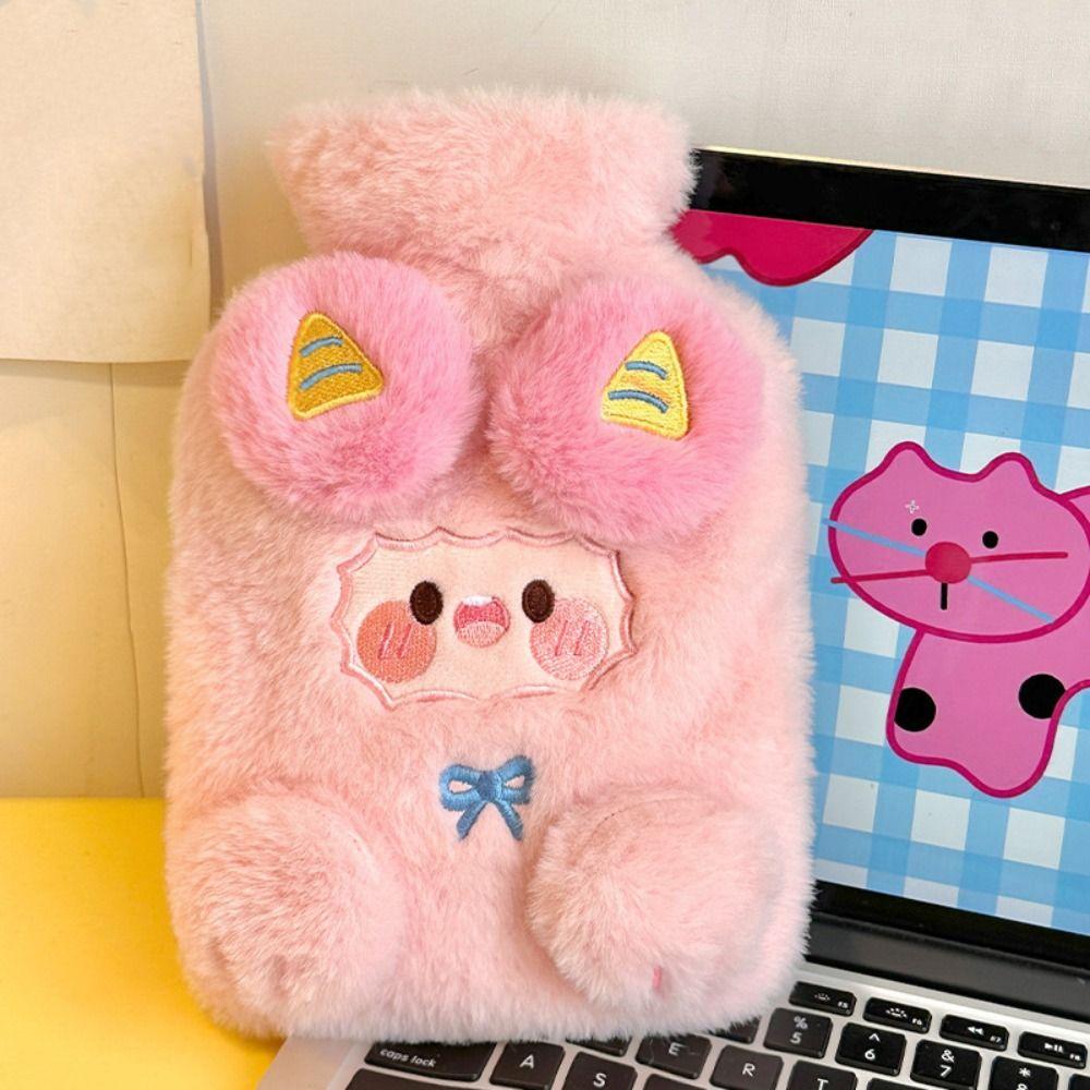 Cartoon Warm Water Bag Lamb Pattern Water-filling Bottle Soft Hot Water Bottles  Gifts