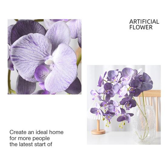 Sztuczne Kwiaty Phalaenopsis 102 cm Długi Pęd Realistyczny w Dotyku Sztuczna Gałąź Storczyka z 9 Głowami Pełne Kwitnienie do Wazonu Dekoracja Domu Wesela Imprezy