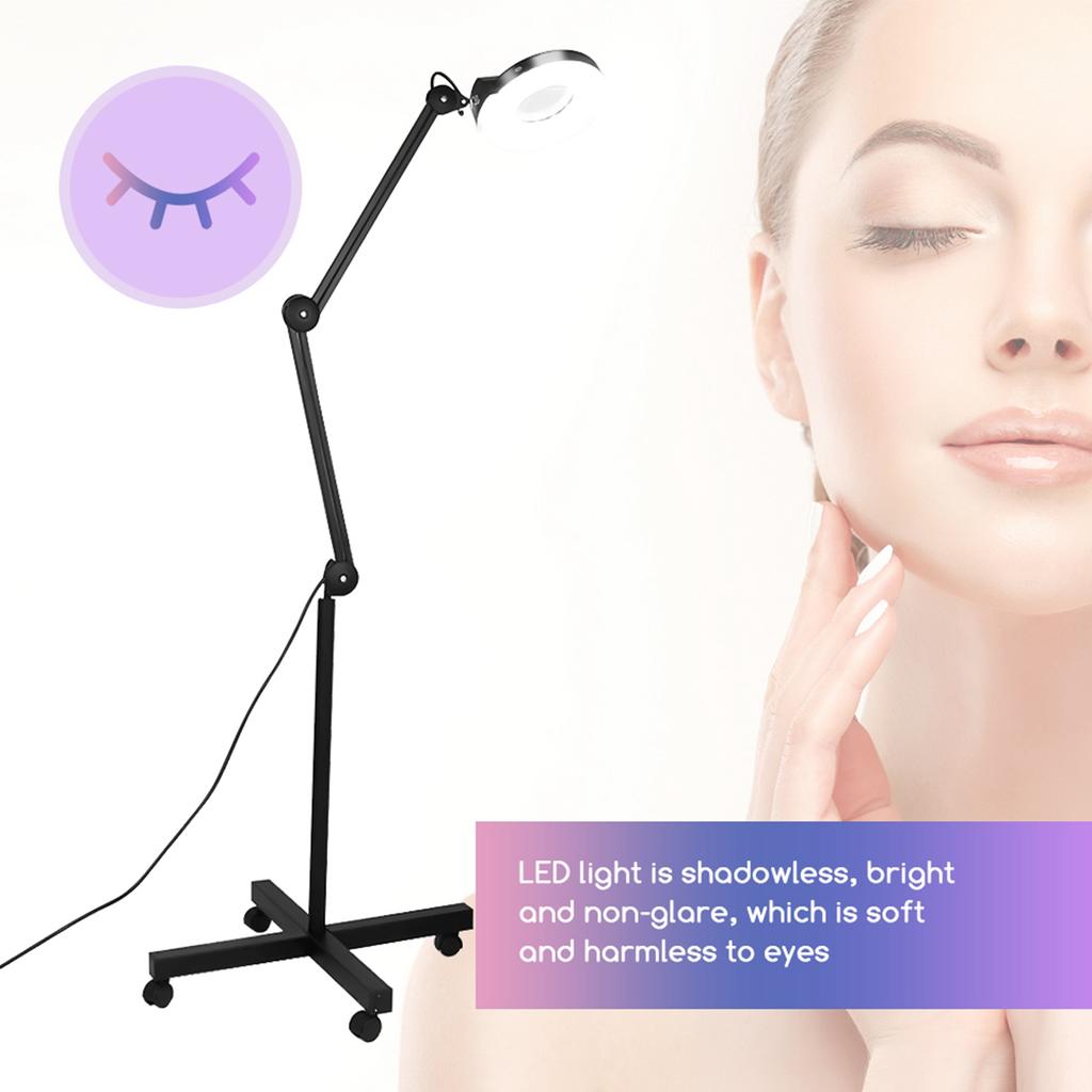 Stand Buty Cosmetic Makeup 5xMagnifying Lighted Magnifier Light Floor LED Lamp  Black
