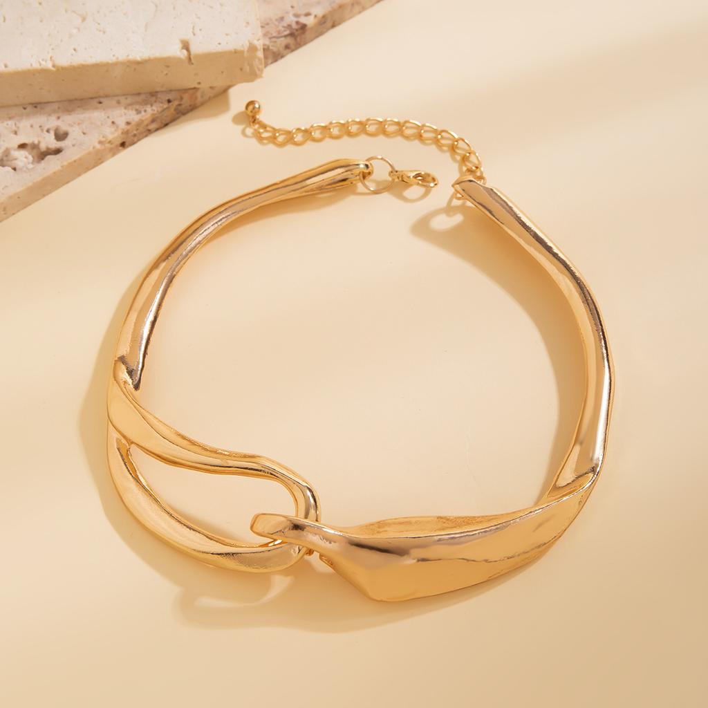 Punk Style Abstract Collar Female Personality Metal Buckle Geometric Sweet Cool Wind Collarbone Chain Choker Jewellery